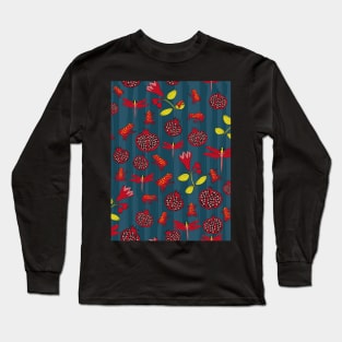 Pomegranates, frogs and dragonflies Long Sleeve T-Shirt